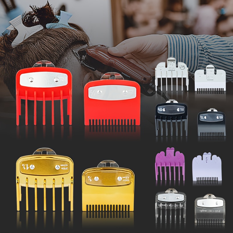 

Hairdressing Shop Electric Clipper Accessories Haircut Limiting Comb Plastic Snap Gauge Positioning Comb Two-piece Set Colorful Gauge