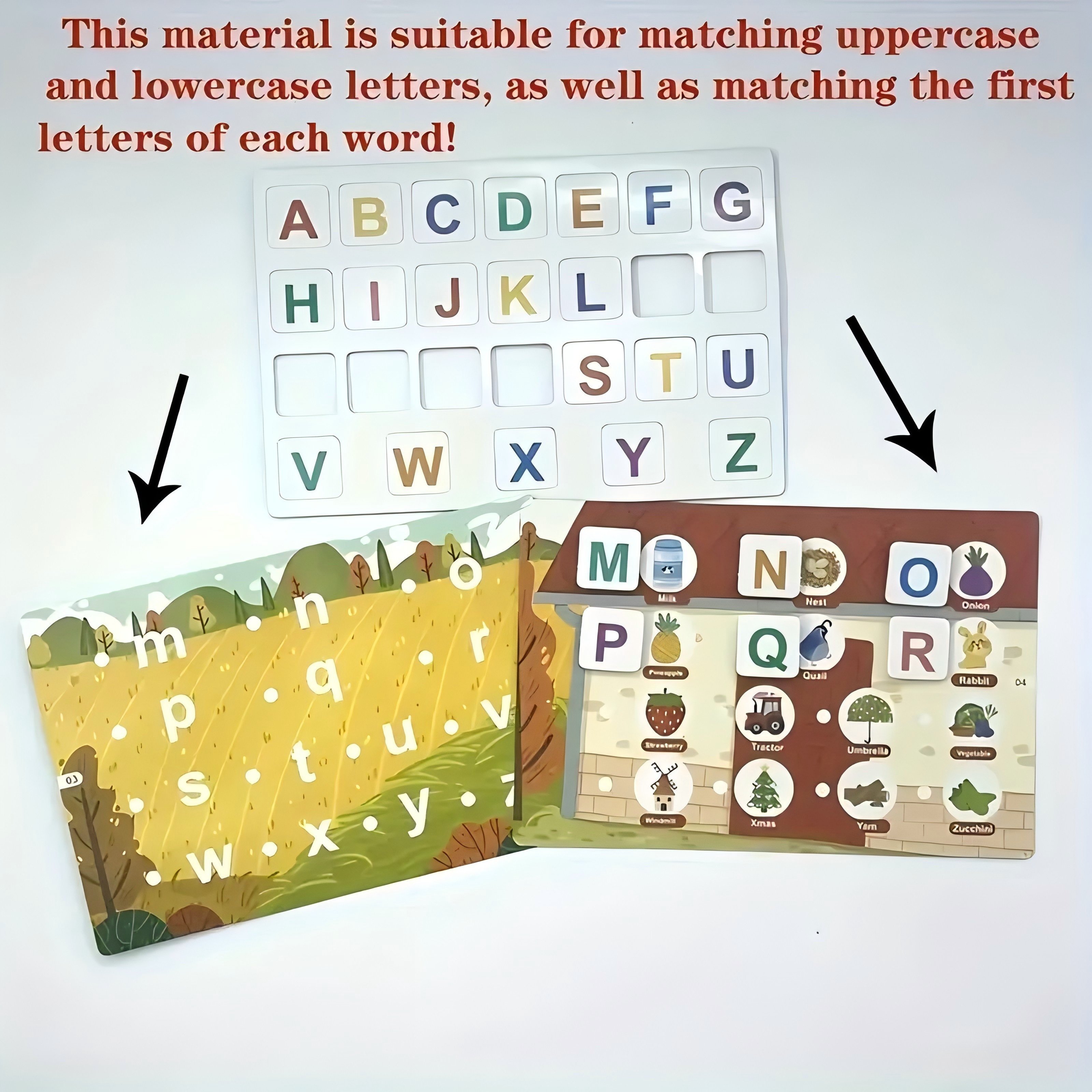 Educational Busy Book for Ages 3+, Interactive Alphabet and Logic Activity Toy, Early Learning Cognitive Game with Vibrant Paper Materials - Quiet Book for Preschoolers 9