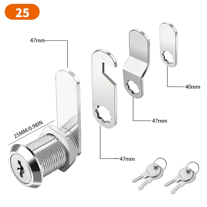 TEMU Set da 10 pezzi/1 set, serratura a per cassetta delle lettere 25/30 mm, 4 chiavi universali e 4 serrature a combinazione con piastra di