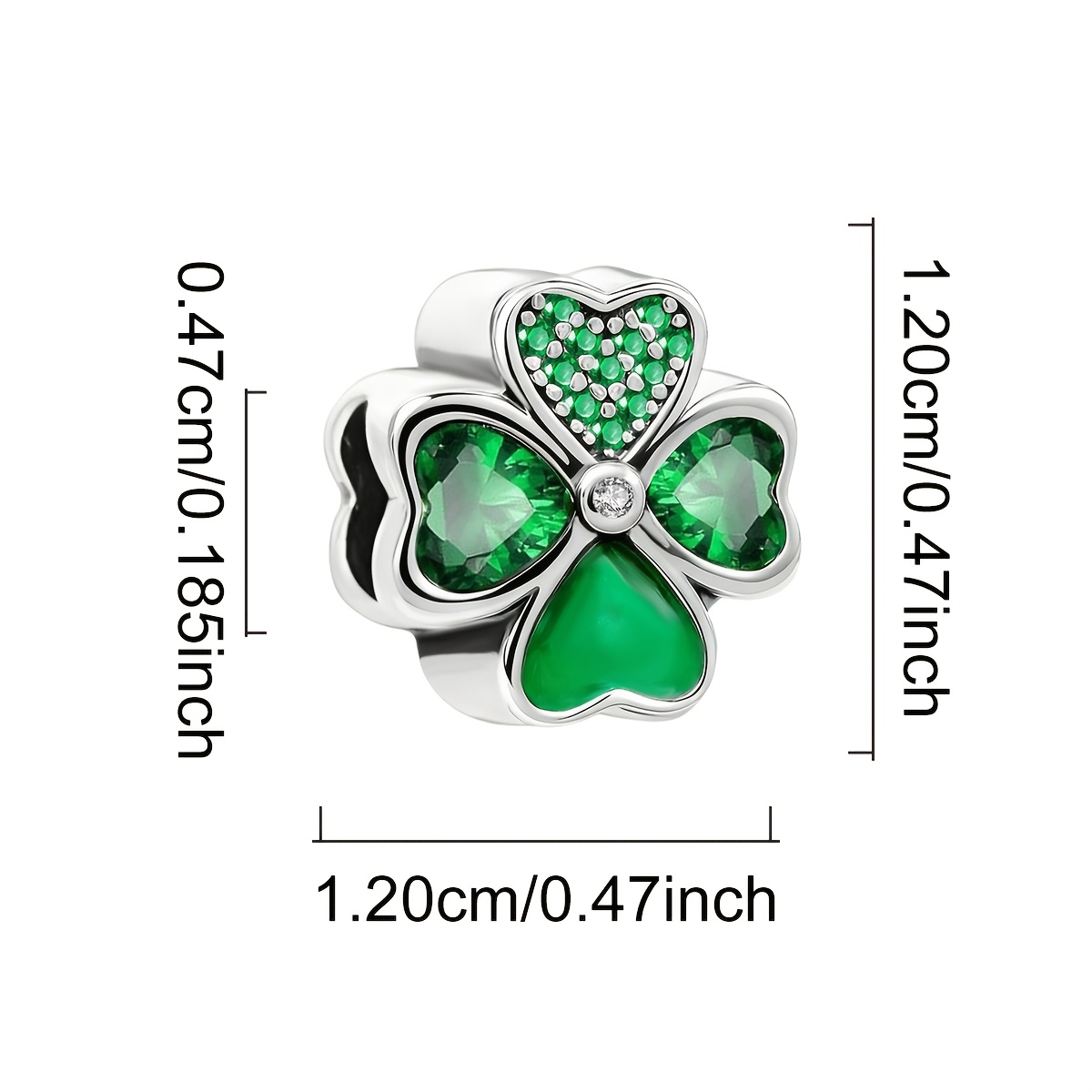Good Luck Four-Leaf Clover Pendant Bead for DIY Jewelry Making
