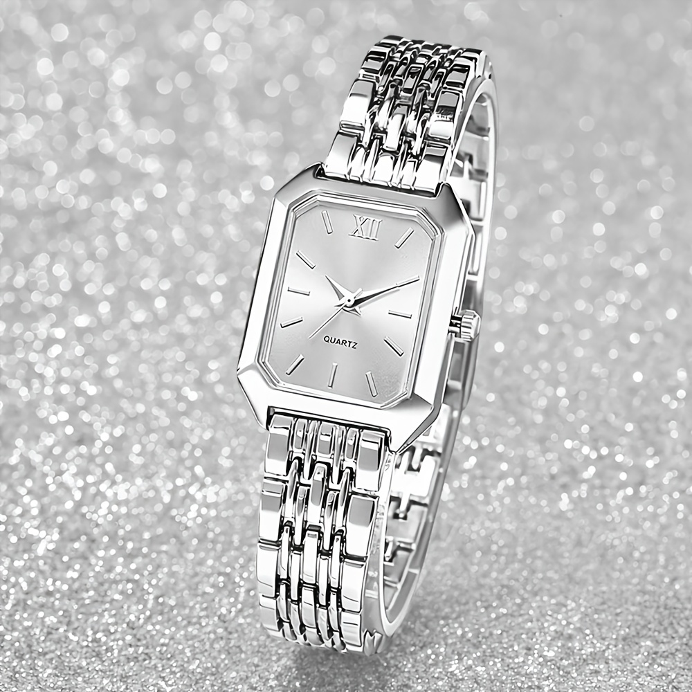 1 stuks Dames Modieus Luxe Vierkante Handwijzer Quartz Horloge - Perfect voor het Koppelen van Jurken of Dagelijks Gebruik, Creëert een Verfijnde Look, Ideaal Cadeau voor Vrouwen, Moeders, Vriendinnen, Geliefden en Familie