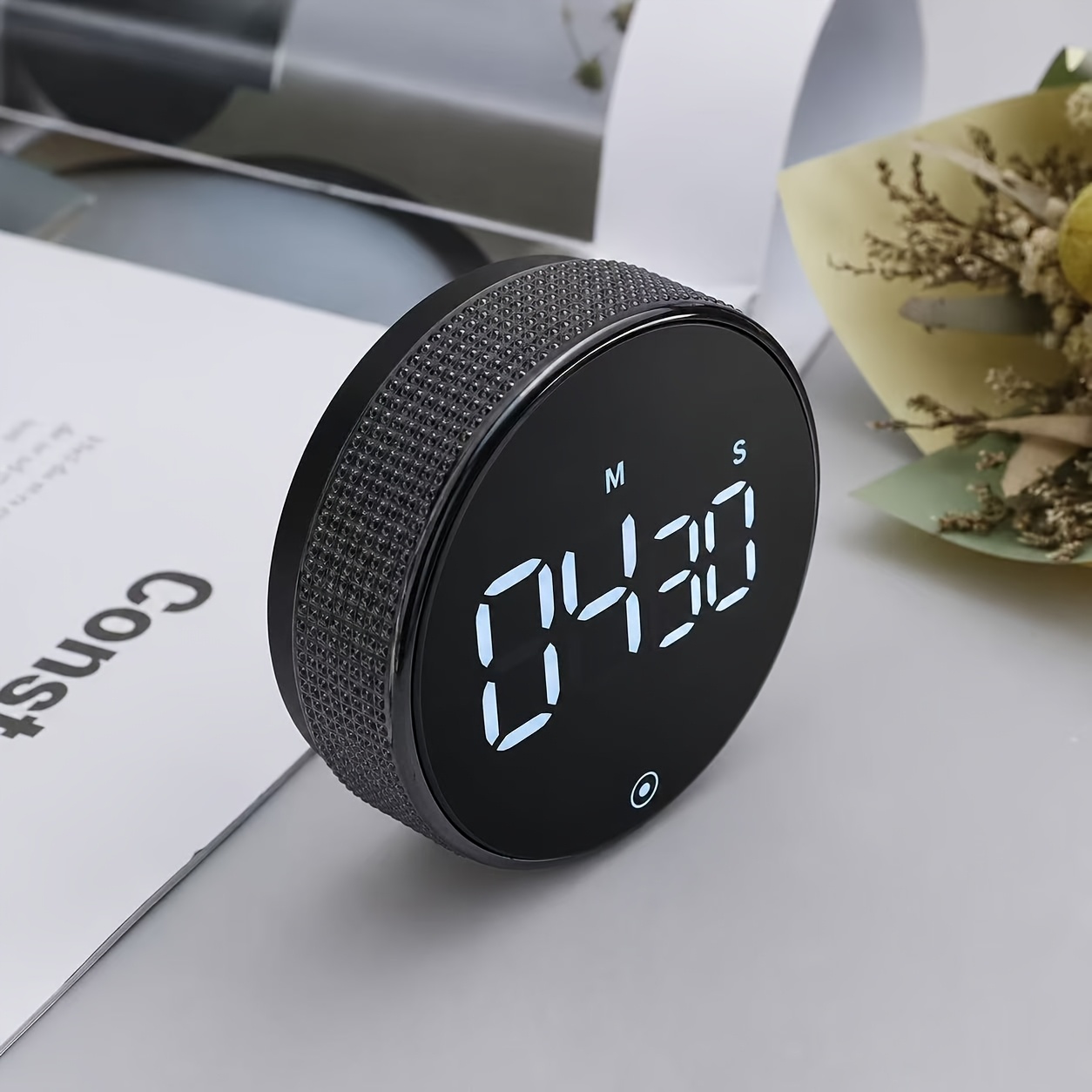 TEMU Magnetic Large-size Led Digital Kitchen Timer With Visual Countdown/up Timer, 3-level Volume Adjustment, 5/15/25-minute Timers, Suitable As An