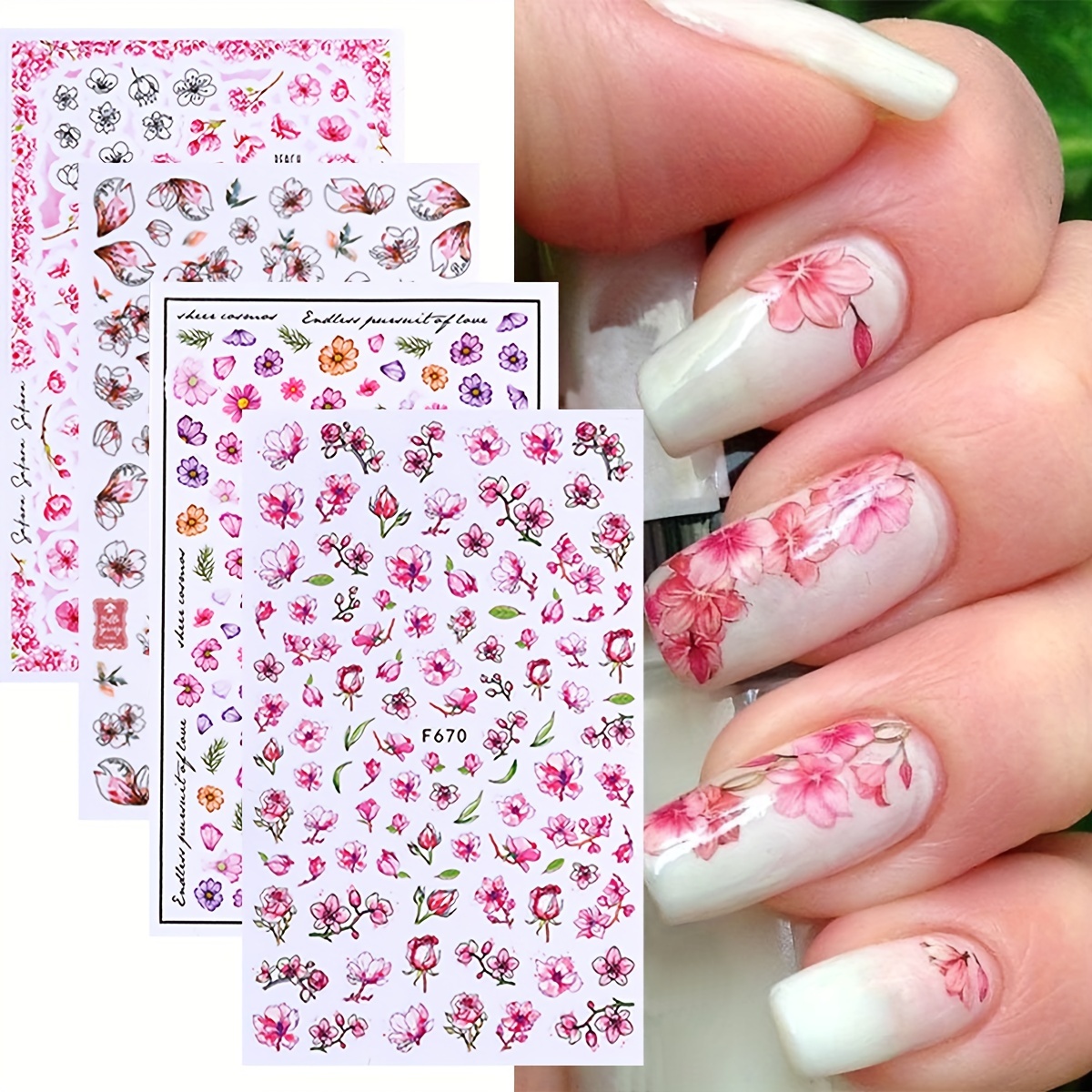 Cherry Nail Stickers Spring/summer Nail Art Decals - Temu Canada