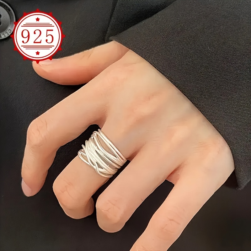 TEMU Elegant 925 Sterling Silvery Adjustable - Hypoallergenic, & , Ideal Gift For Her