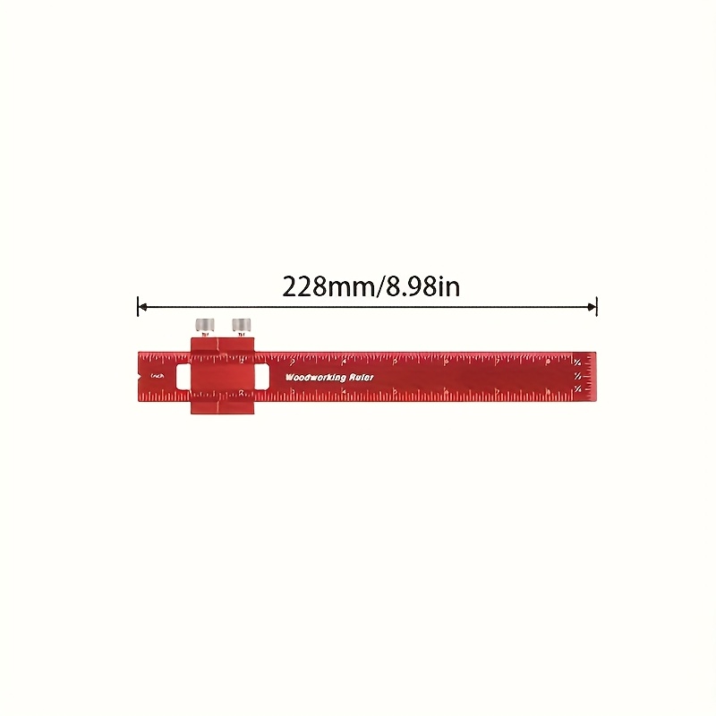 TEMU Red Positioning Ruler, Ruler, Scribing Ruler, Angle Ruler, Multi-functional Scribing Ruler, T-shaped Ruler, Height Ruler, Scribing Measuring