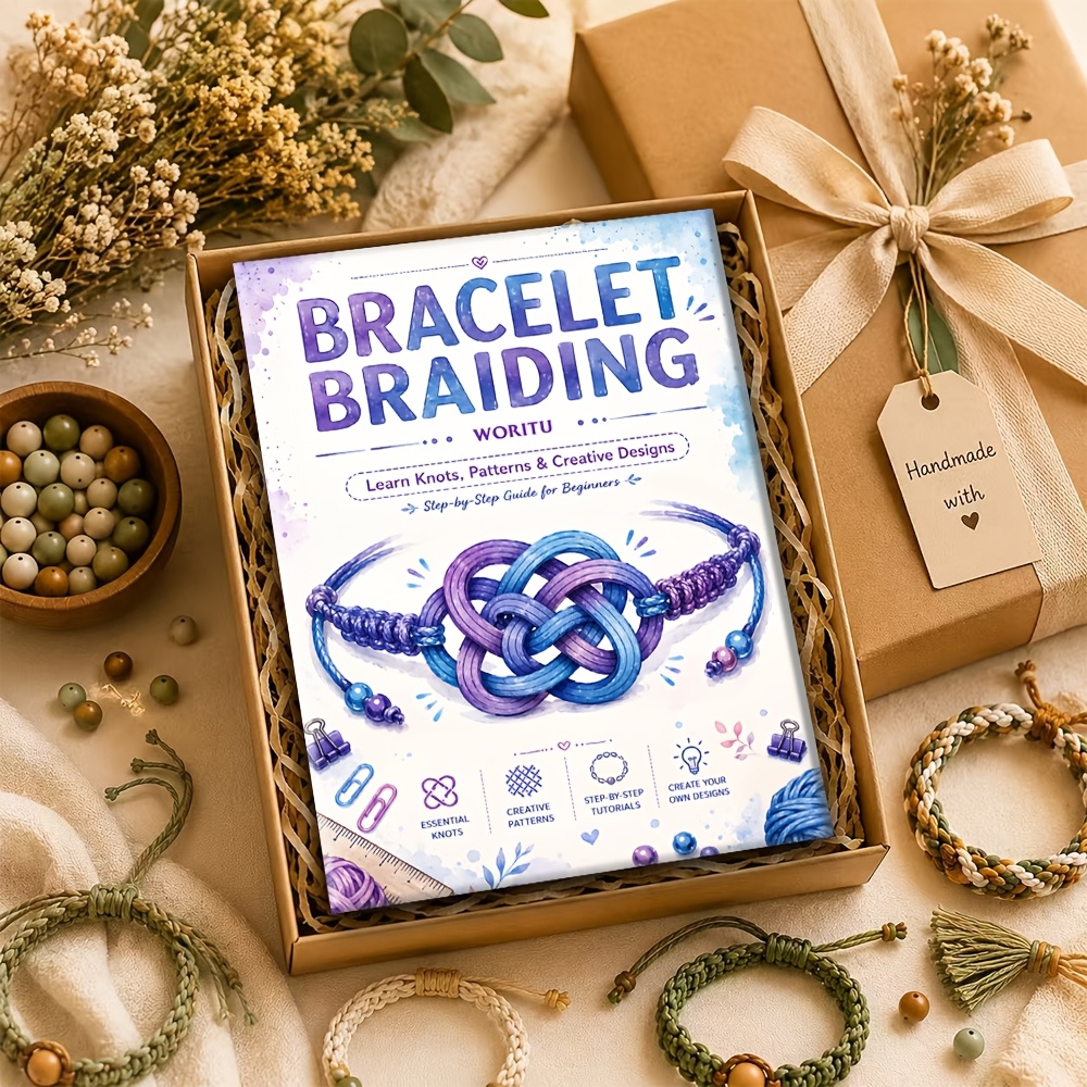 TEMU Cahier de tutoriel de de bracelets pour débutants : Guide complet des de nœuds faits à avec fabrication de bracelets d' DIY et manuel à .
