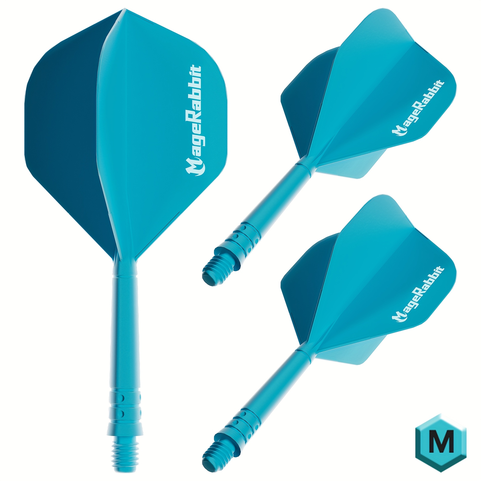 Image of Magerabbit High-quality Integrated Dart Flights And Shafts In Sets Of 3, 6, Or 12. Precision-molded 2-in-1 Additions Green, Blue, Purple, And Yellow, Making Them Perfect For Steel And Soft-tip Darts