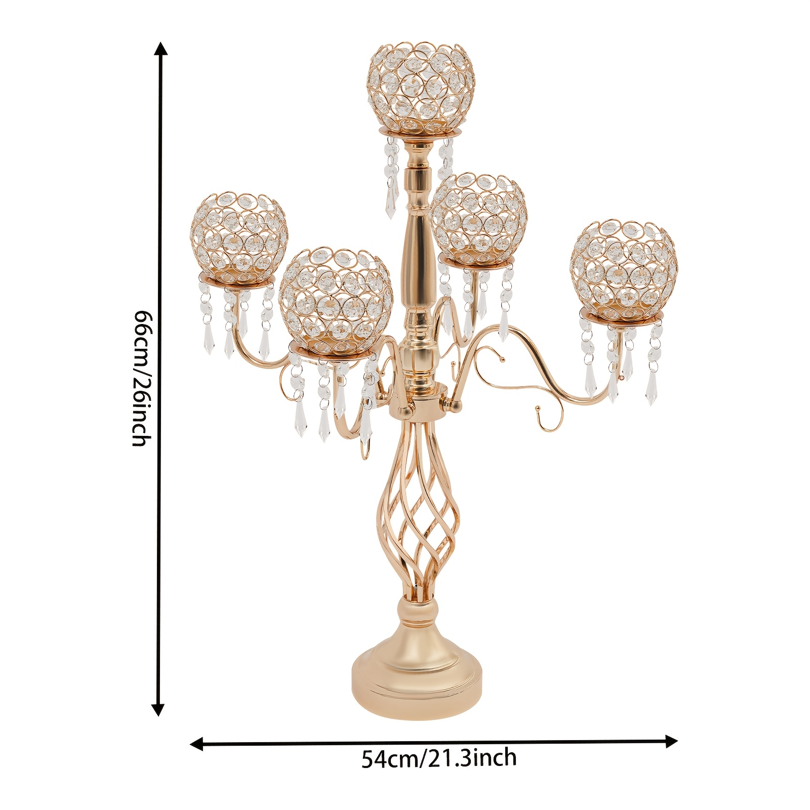 Holders, Bowl Candelabra Table Centerpieces Decor, 5 Arm Crystal Candelabra Centerpieces For Tables