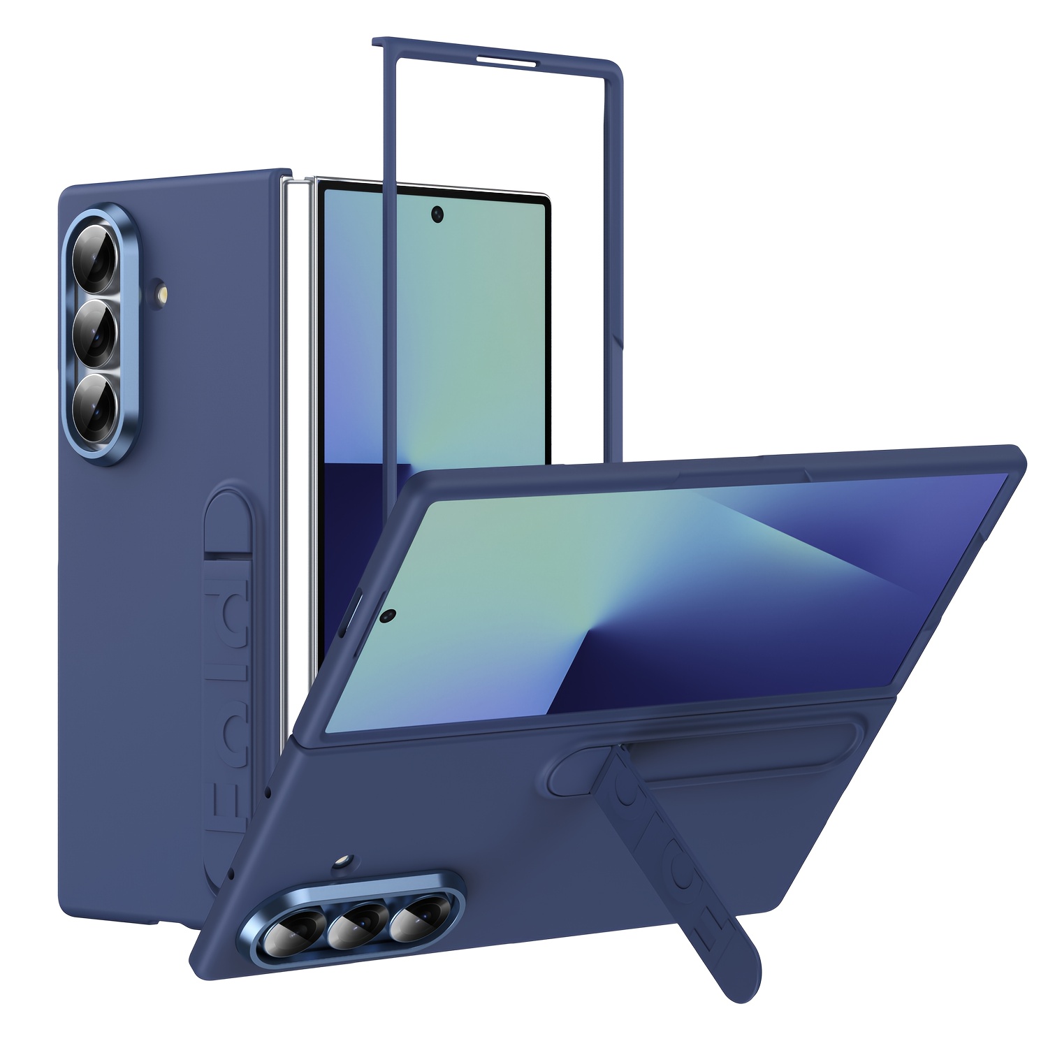 TEMU Чохол для for samsung for galaxy Z Fold 7654 Твердий Однотонний з Дизайном Літер Підставка Захисний для for galaxy Z Fold 7654