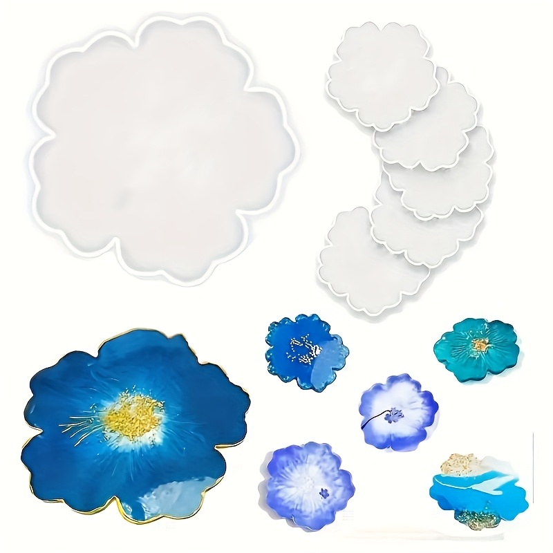 

Flower Coaster Resin Molds Pieces Coaster Silicone Resin Molds Set For Home Decoration