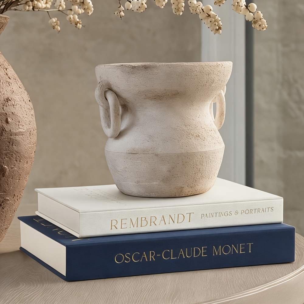 TEMU Set Of 2 Classic Linen Books - Realistic Simulated Books With Covers, Decorative Storage Boxes For Coffee Tables, Bookshelves, Fireplaces -