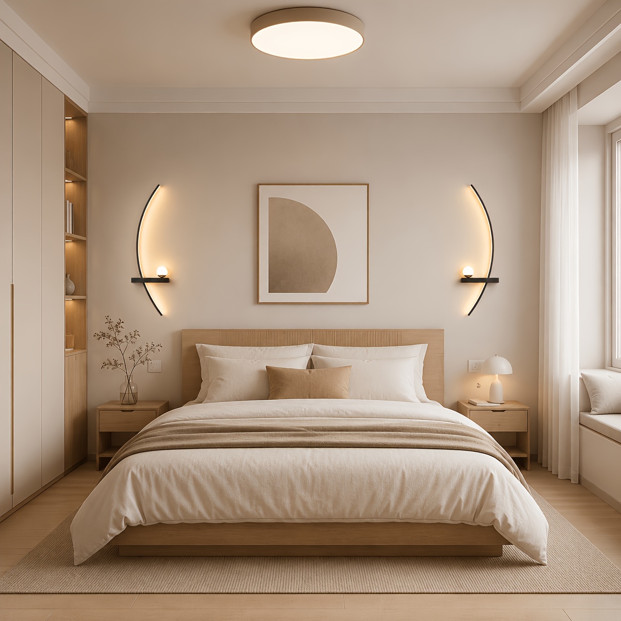 2pcs set of   decoration lighting fixtures bedroom wall decoration lights living room background wall lights 3 color temperature adjustable   wall lights bedside wall lights