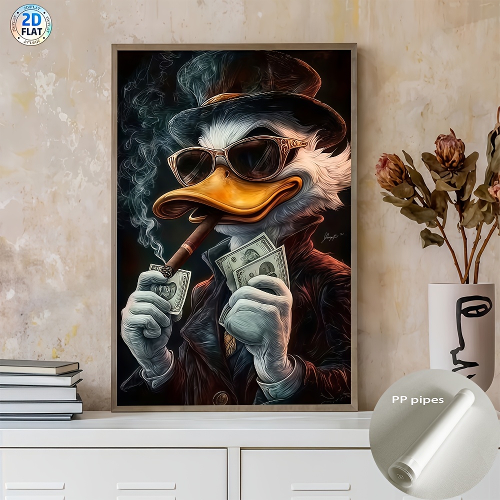 smoking duck painting sold on Temu United States