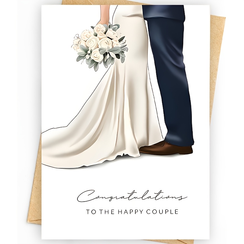 1pc Romantic Fantasy Wedding Card With Envelope, Suitable For Bride, Groom, Guests, Event Decor, Special Card For Happy Couples, Gift For Anyone