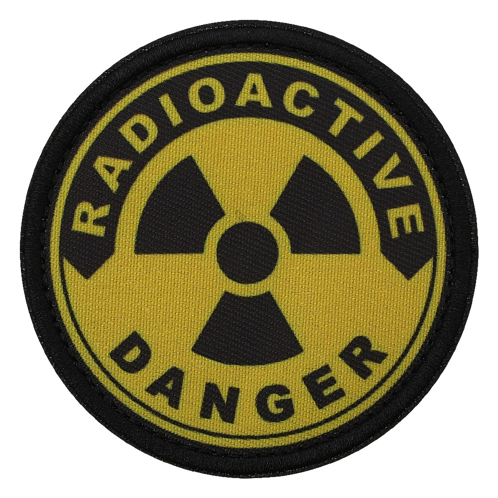 TEMU Radioactive Printed Embroidered Patch - Nuclear Hazard Hook Loop Applique For Backpack Hat Clothing, Tactical Radiation Warning Sign Badge For