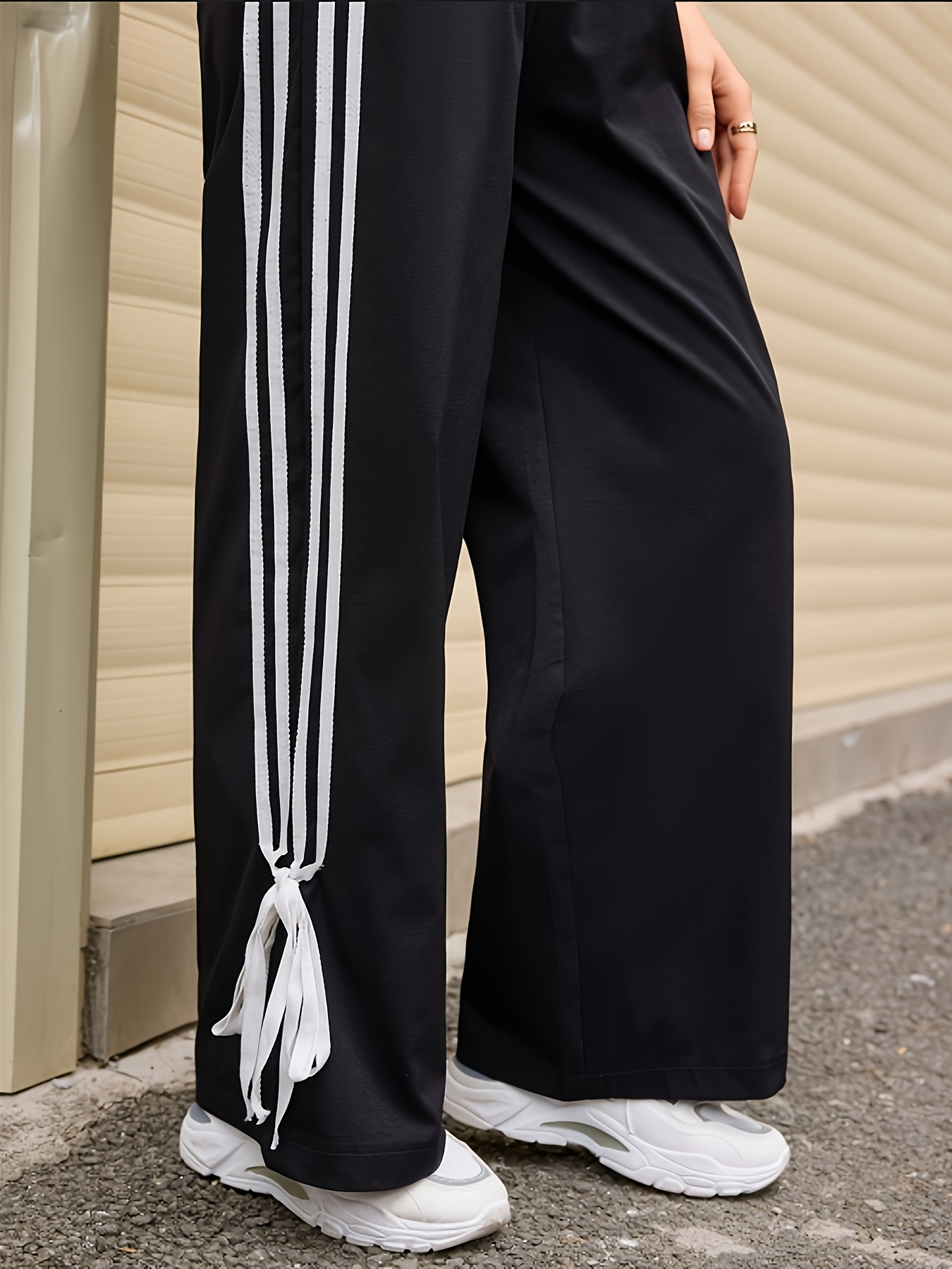 womens casual black joggers loose fit Temu