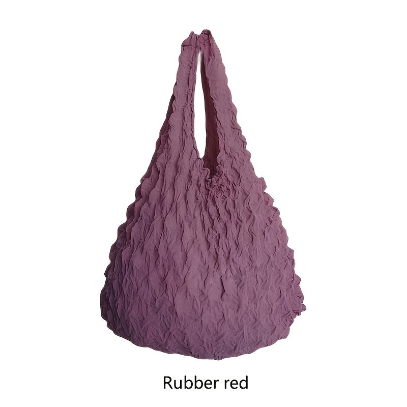 TEMU 1pc Stretch Bag Bubble Retractable Tote Suitable For Travel, Large Capacity Elastic Grocery Bag With Hanging Strap, Machine Washable Shopping