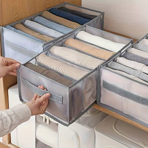 wardrobe clothes organizer with handle 7 drawer for folding clothes washable fabric storage bag suitable for jeans t shirts etc