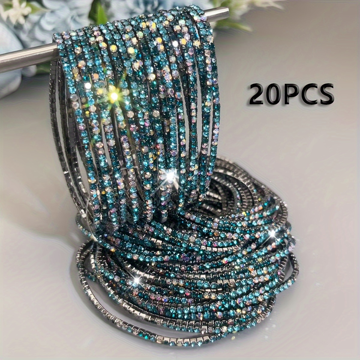 

1 Set Of Multiple Z3 Lake Blue Dark Lake Blue Stackable Bracelets