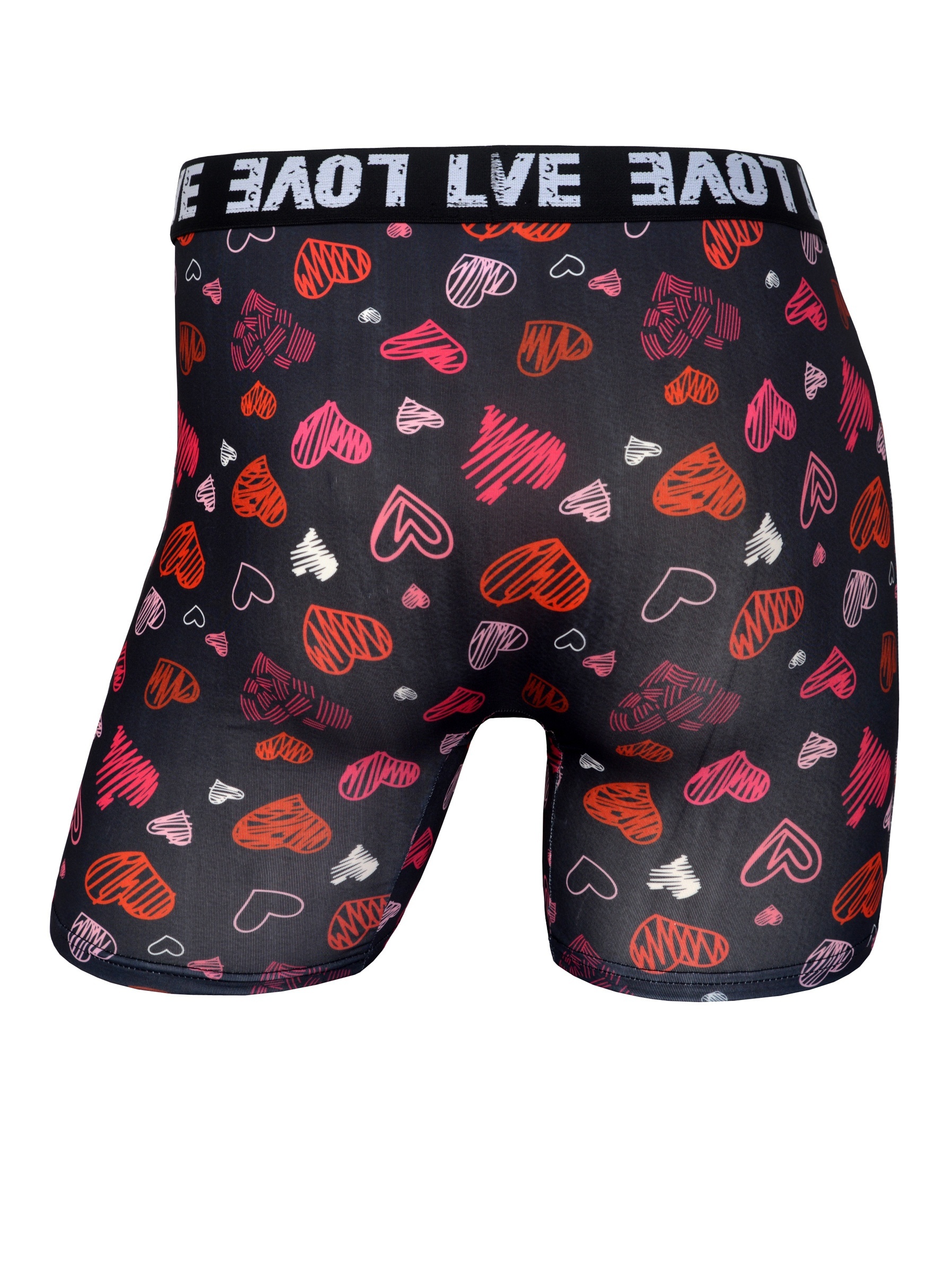 Men's Underwear, Heart Print Fashion Breathable Comfy High Stretch Boxer  Briefs Shorts, Swim Trunks For Beach Pool, Valentine's Day Gifts