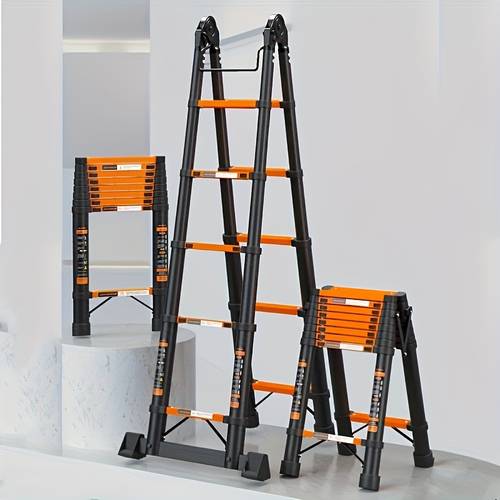 escalera telescópica, escalera plegable multifunción, escalera extensible para áticos, escalera de techo desmontable de acero inoxidable, escalera portátil para hogar, jardín y , adecuada para techos, campistas, entradas de campers, de jardines, diseño ahorrador de
