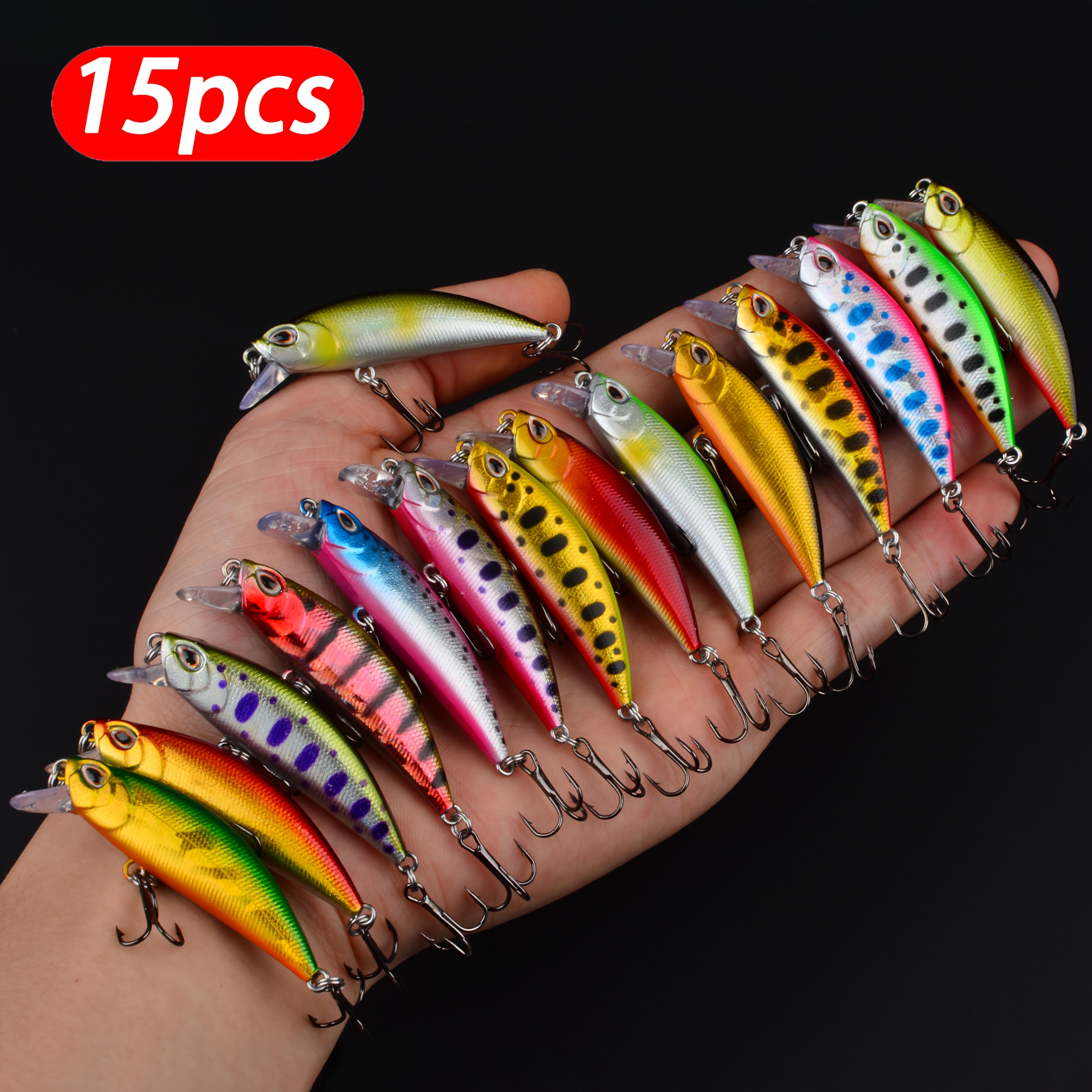 15pcs sinking minnow fishing lures hard Temu Mauritius