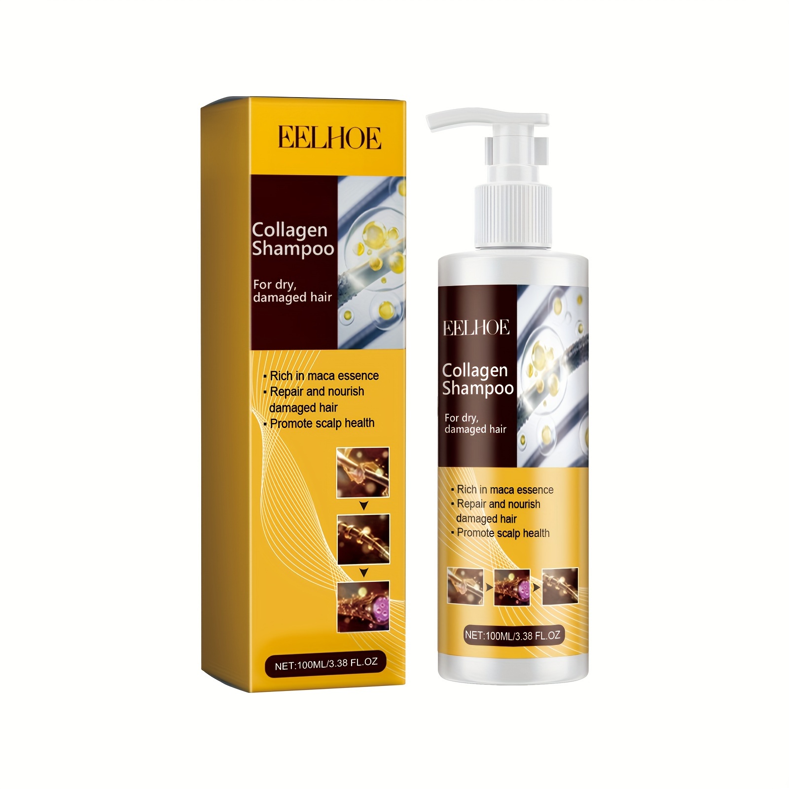 

100ml Collagen Shampoo, Repairs Split Ends, Deep Cleansing For Smooth And Shiny Finish