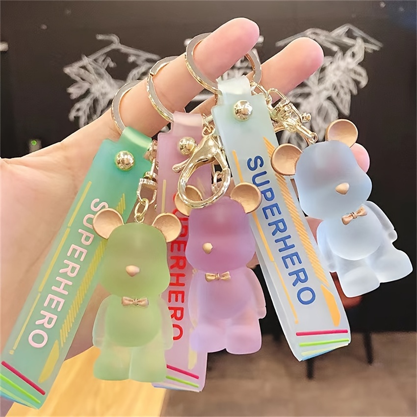 

Cute Diamond Bear Keychain Kawaii Keychains Wristlet Strap Wrist Lanyard For Woman Girl