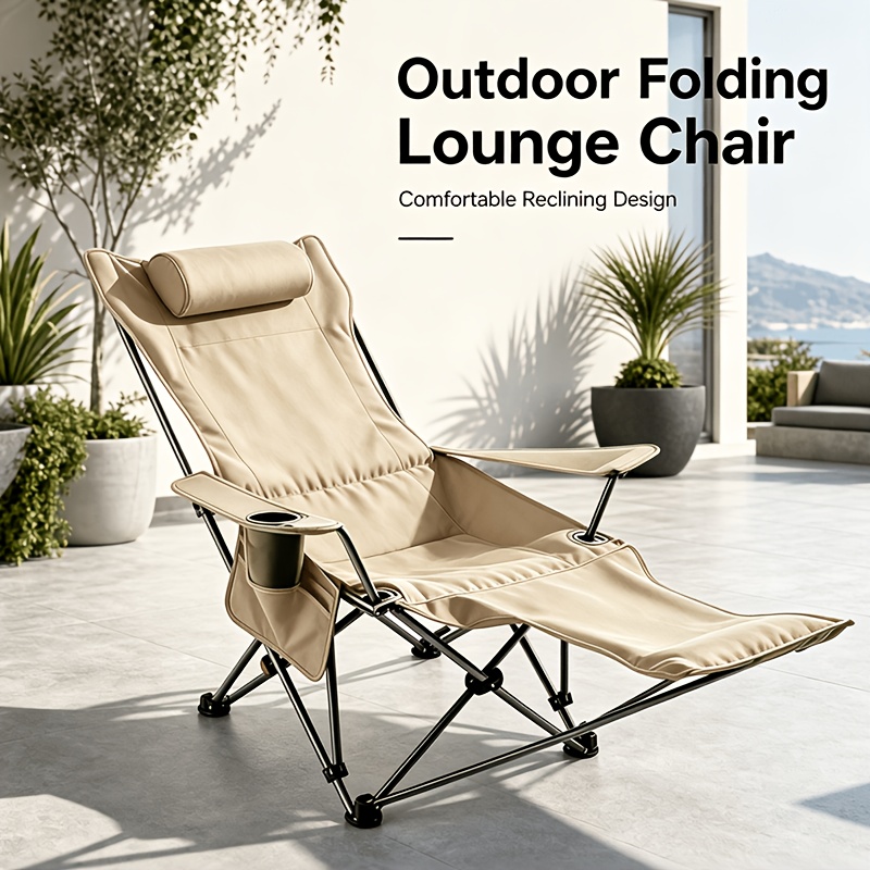 Image of 600d Oxford Cloth And Thickened Frame, Outdoor Indoor Chair - Suitable For Beach, Fishing, Backyard, Parties - Durable And Comfortable, Easy To Fold