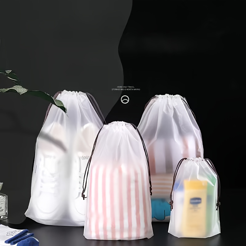 5/10/15/20 piezas Bolsas de malla de almacenamiento semitransparentes, Bolsas con cordón para ropa y almacenamiento de viaje de ropa interior, Bolsas para guardar zapatos, Bolsas para guardar ropa y calcetines