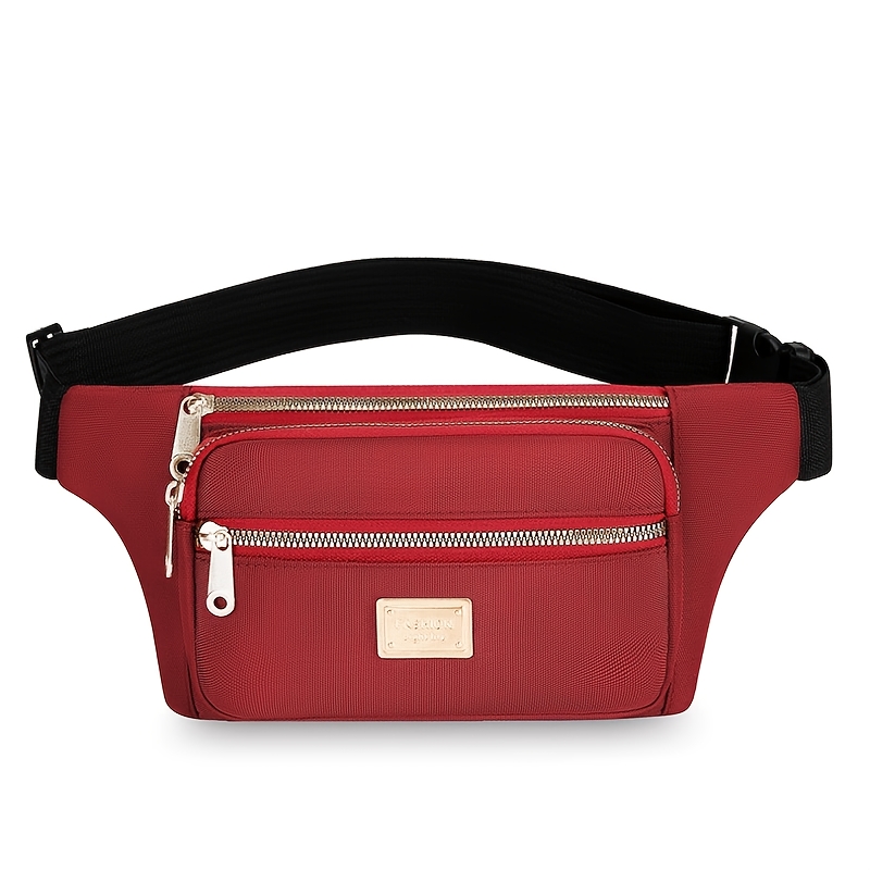 2pcs Adjustable Waist Bag Set with 4-Zipper Pockets