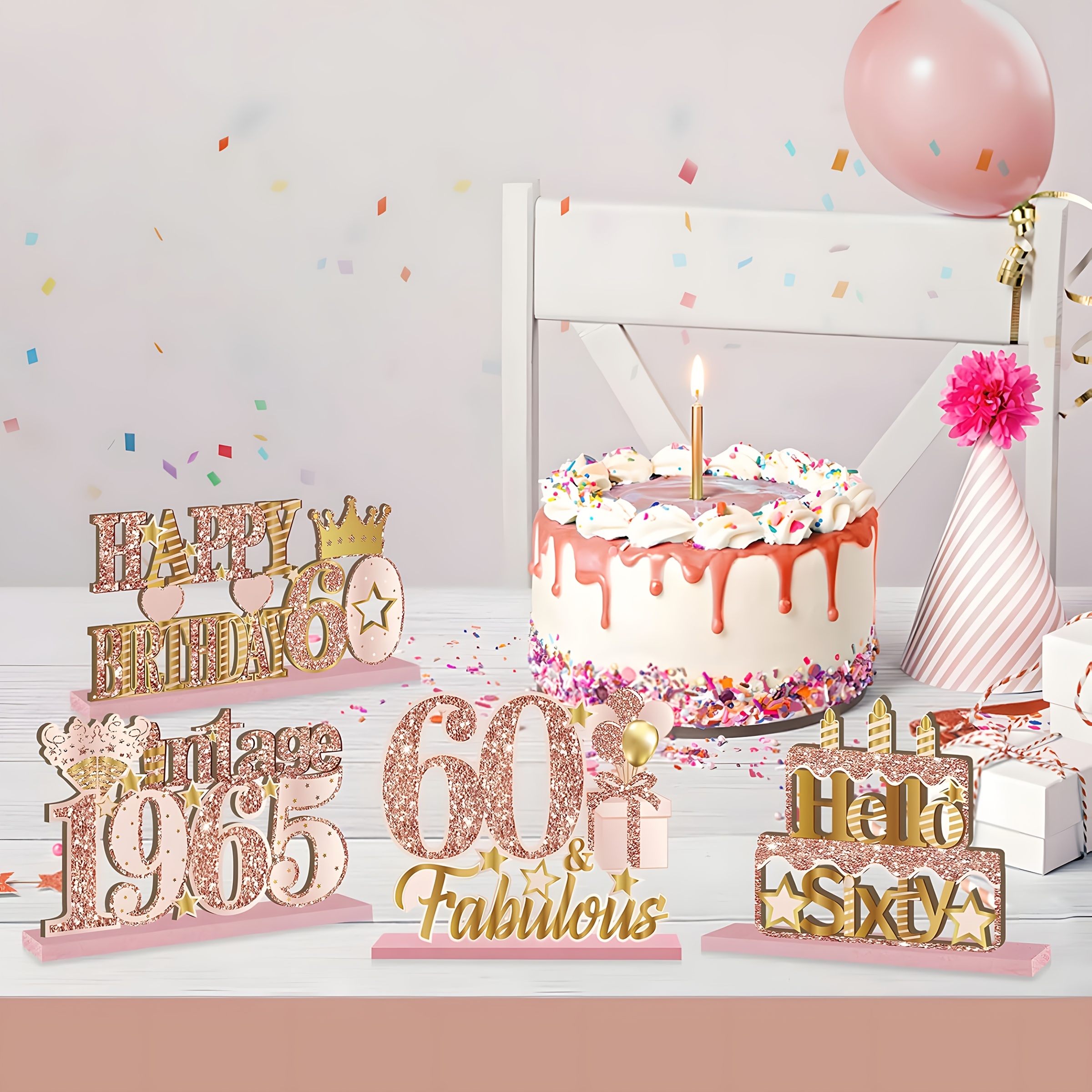 Sepkina Happy Birthday Decorazione Da Tavolo Per Compleanno Coriandoli Argento Happy Birthday 1016991