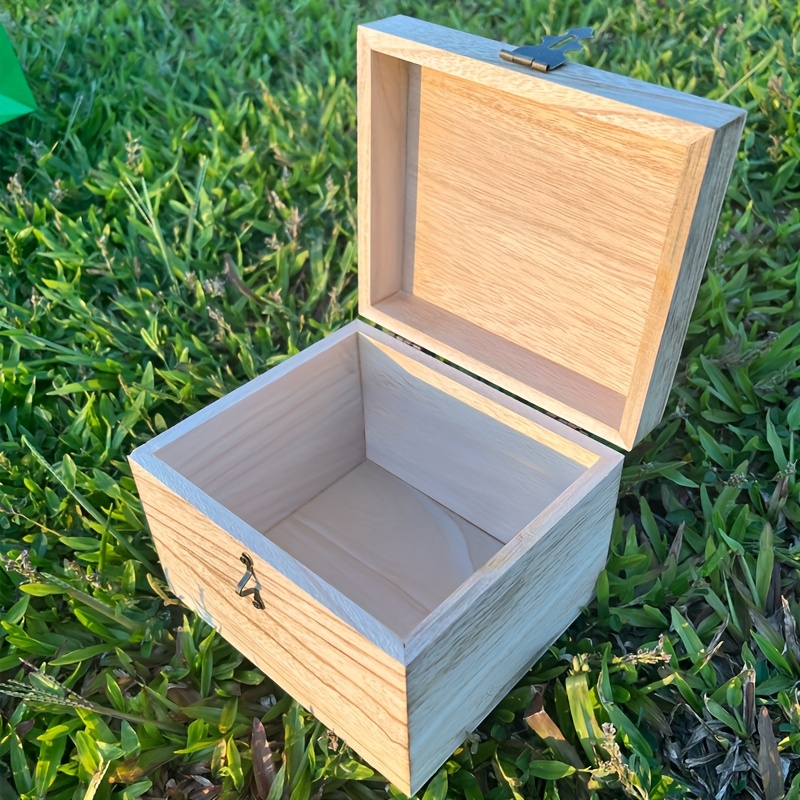 E-shop Aufbewahrungsboxen mit Deckel, Holzbox mit Deckel, Massivholzbehälter, Holzaufbewahrungsbox, zur Aufbewahrung von Schmuck, Uhren oder