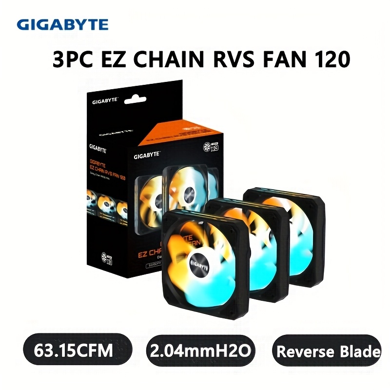   ez chain rvs fan 120   argb fan 3pcs high speed cooling for desktop computers plug and play 120v 220v ac no battery required desktop fan ez chain design argb construction computer components fan