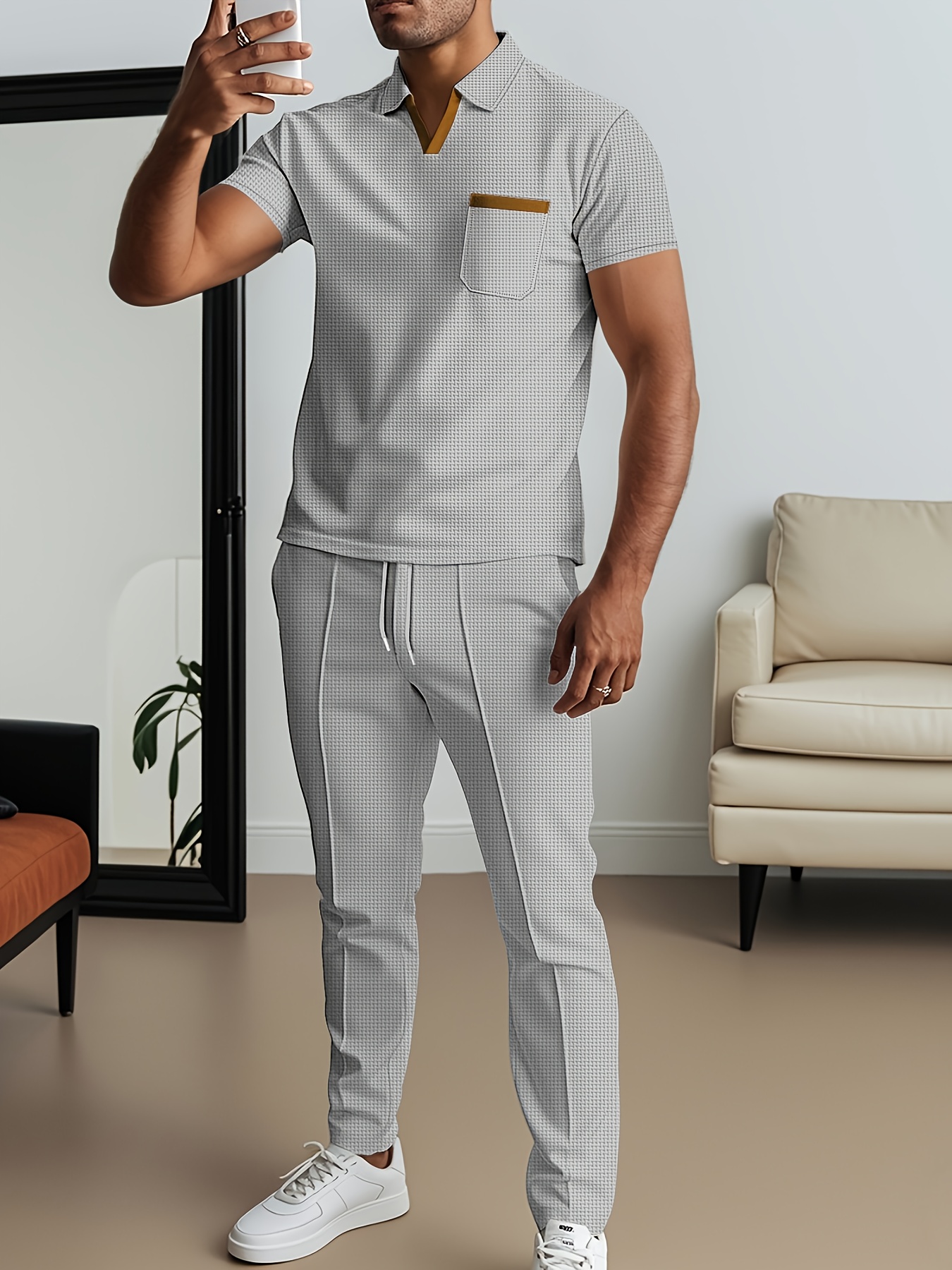 2025 new mens fashion casual suit lapel short sleeve top - Temu United Arab  Emirates