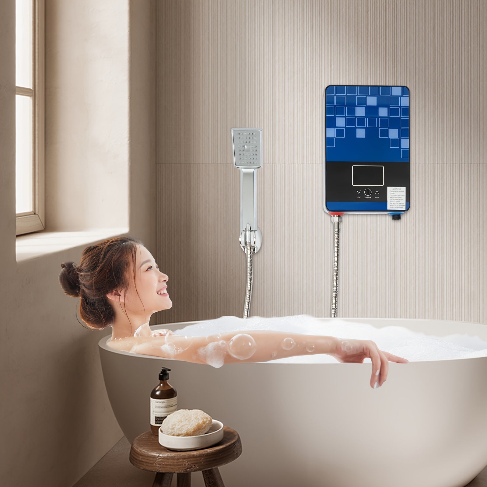 

6500w 110v Electric Instant Hot Water Heater Tankless Boiler Bathroom Shower Us