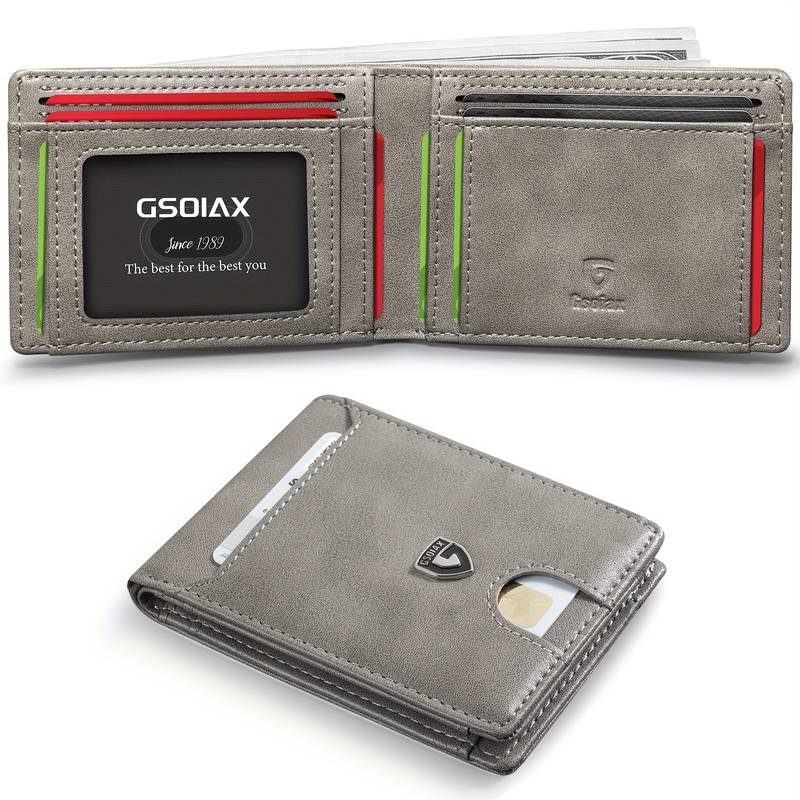 Genuine Leather Slim Card Holder For Men – Minimalist RFID Blocking Wallet