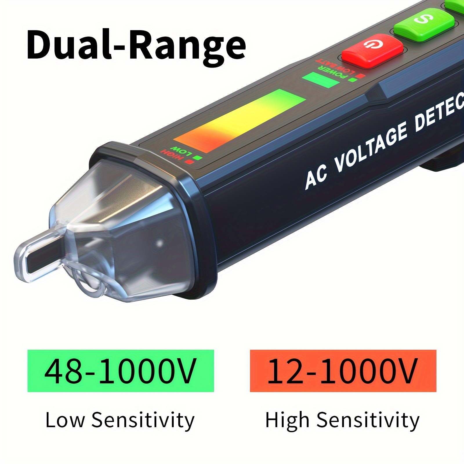 

Non Contact Voltage Detector Electrical Tester Pen Voltage Tester 12v- Dual Led Alert Reliable Wire Power Tester Buzzer Alarm Wire Finder