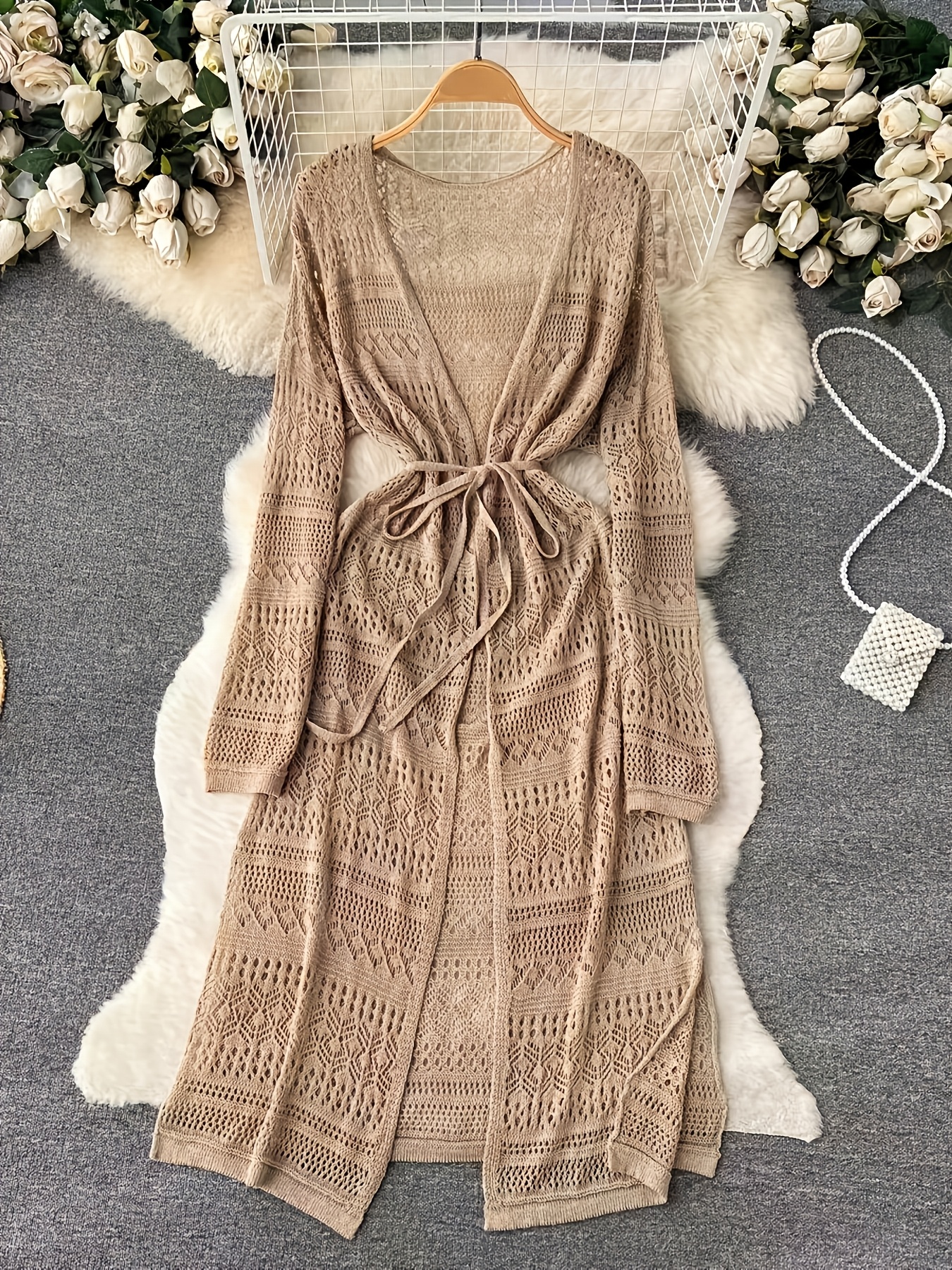 chinese dress ladies Ananias Khaki Lace Panel Satin Midi Dress (Final Sale) main image 0