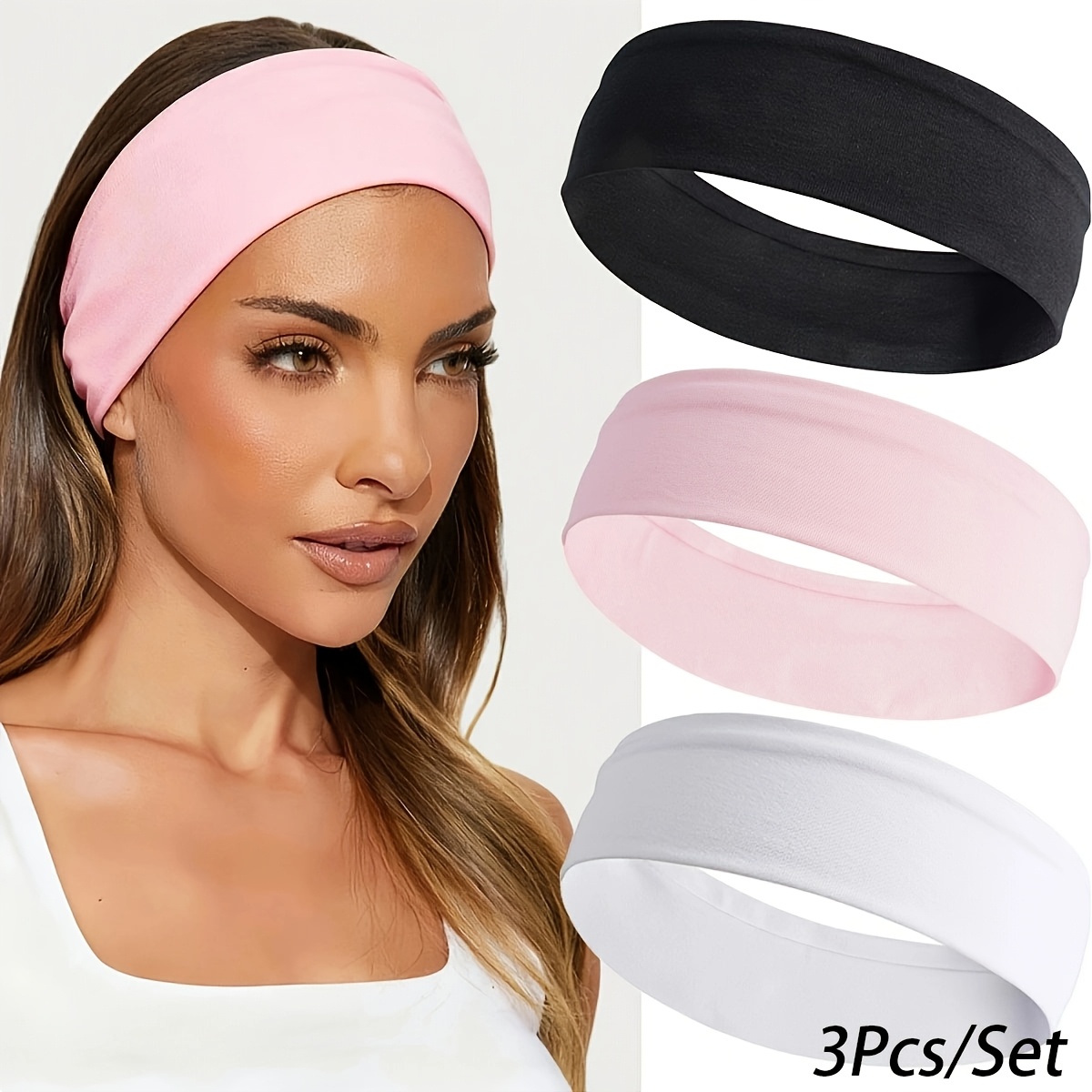 3pcs/4pcs Headbands, Solid Color Sweat-absorbing And Non-slip Sports Headbands, Suitable For Running, Cycling, Basketball, Yoga, And Fitness, Elastic Unisex Headbands, Perfect As A Holiday Gift