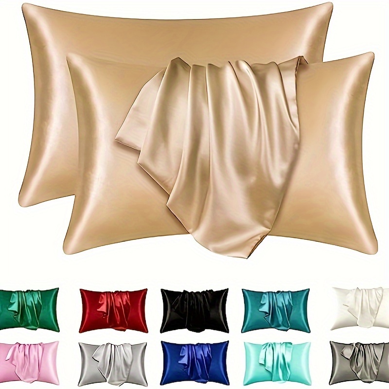 2pcs luxurious   pillowcases breathable   cooling feel solid color with envelope closure machine washable 2pcs details 0