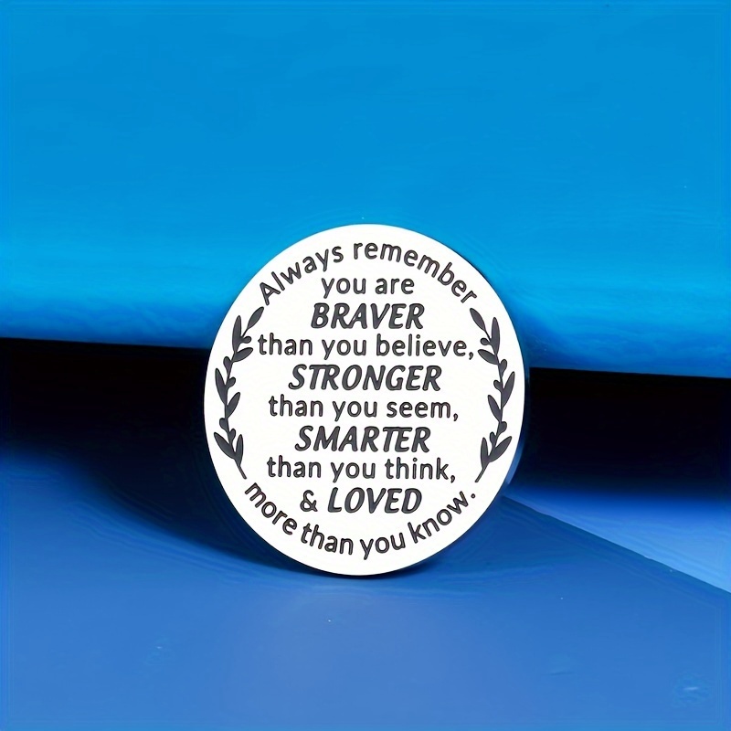 TEMU 1pc Double Sided Engraved Men' Hug Symbol Keychain Pendant With Encouraging Message, Men's Encouragement Gift, Suitable As Birthday, Christmas, Halloween, Party Gift For Men, Daily Use