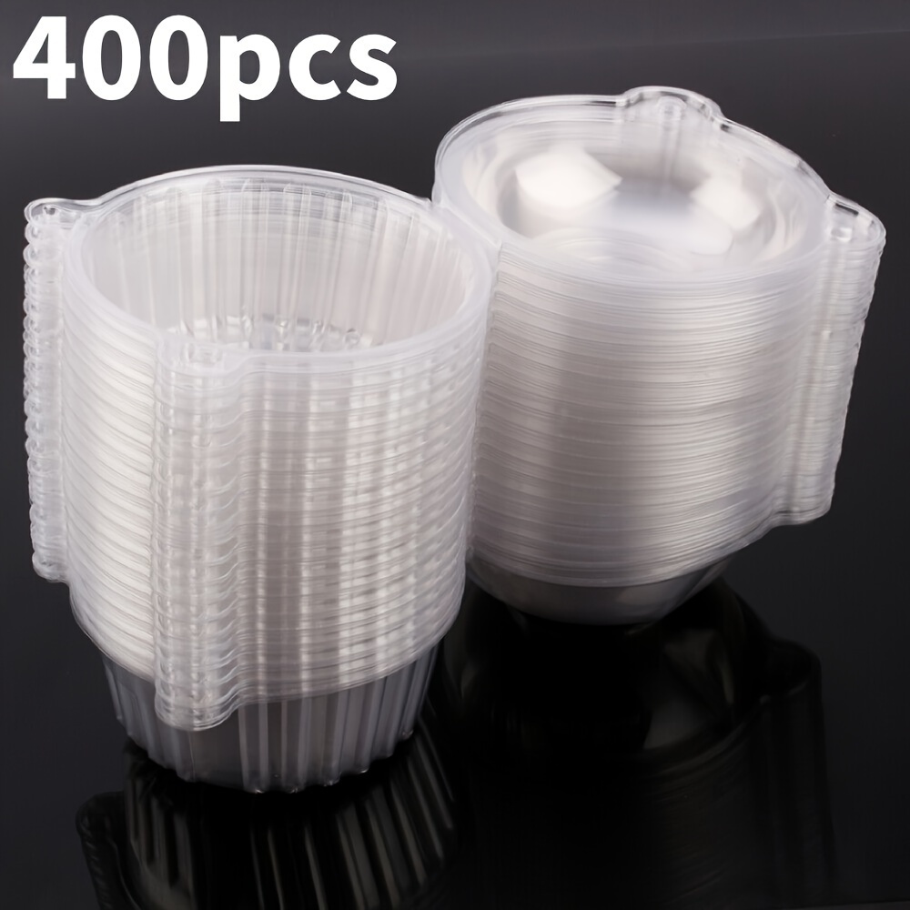 

400pcs Clear Plastic Cupcake Muffin Single Cup Cake Boxes Pods Domes Box Individual