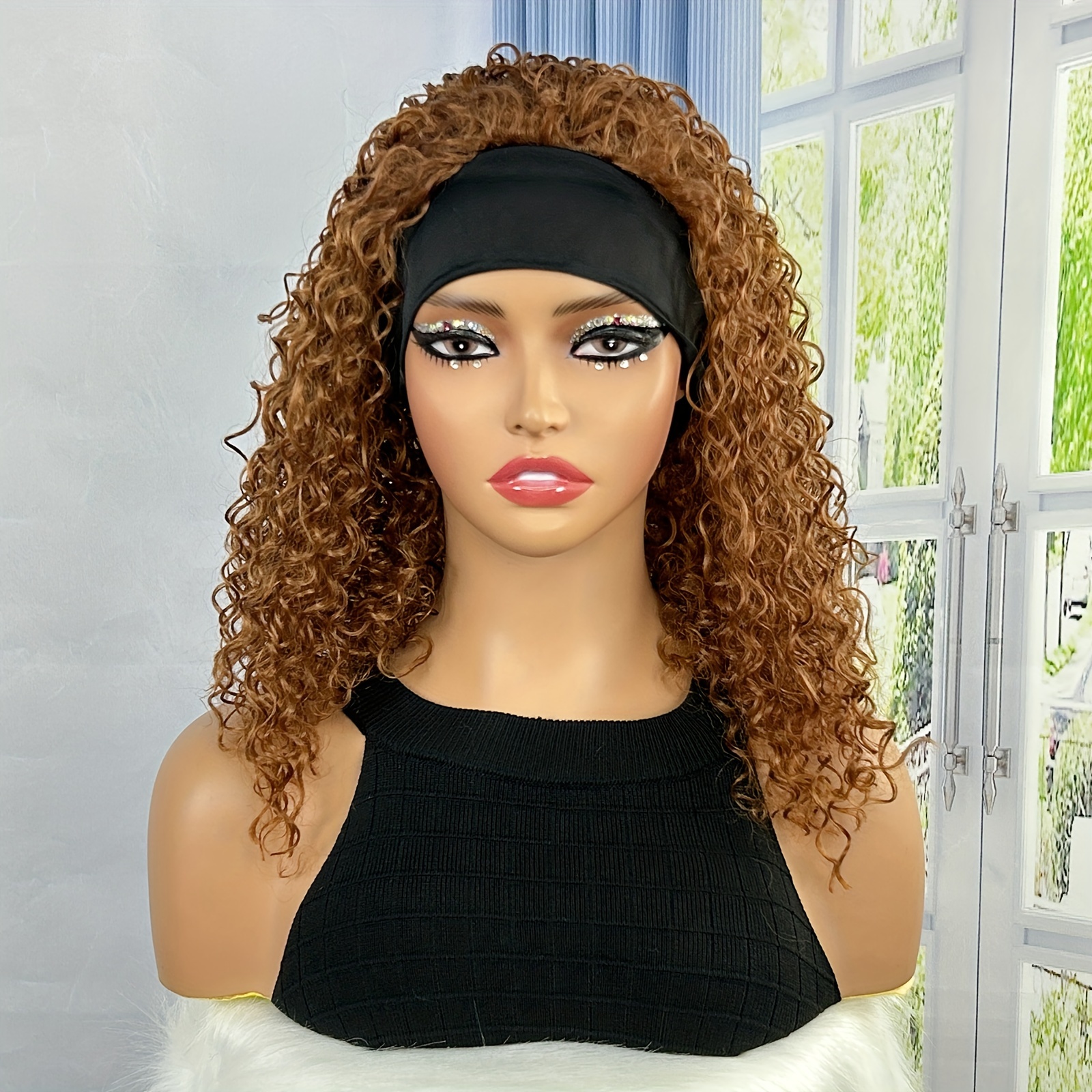 Brown Wigs Short Curly Synthetic Wigs Women Wavy Shoulder Temu