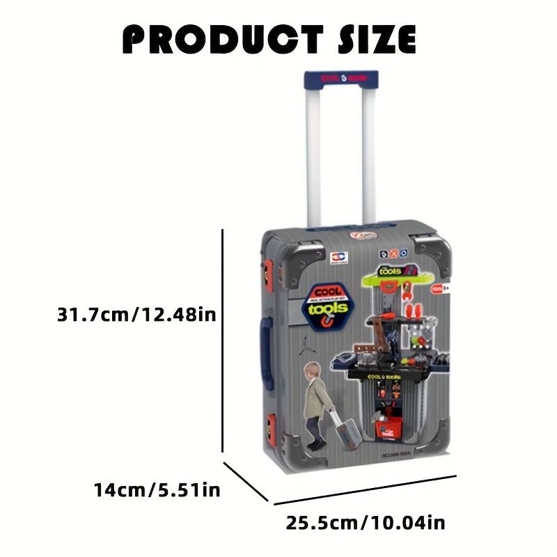 1 Set of Boys' Tool Travel Case Toy Kit, 2 Modes; Simulated Repair Workbench with Storage Function; Birthday Party Gift; Perfect for Winter, New Year & Christmas, Educational Play Set, Interactive Play Kit, Childsafe Materials, Realistic Tool Design, Play Workbench, Holiday Shoppers, Young Mechanics