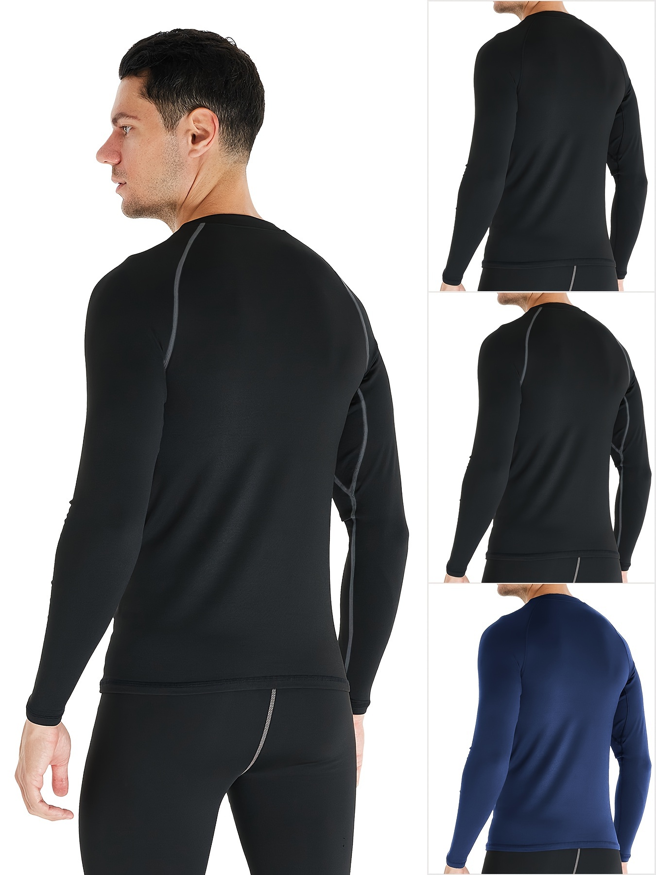 Athletic Works Men's Underwear Long Sleeve Compression T-shirt