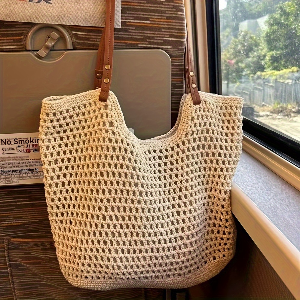 Sac à bandoulière à vintage de pour les et la plage avec un  design ouvert et des sangles, sac de plage décontracté Sac de plage  vintage - Main Image