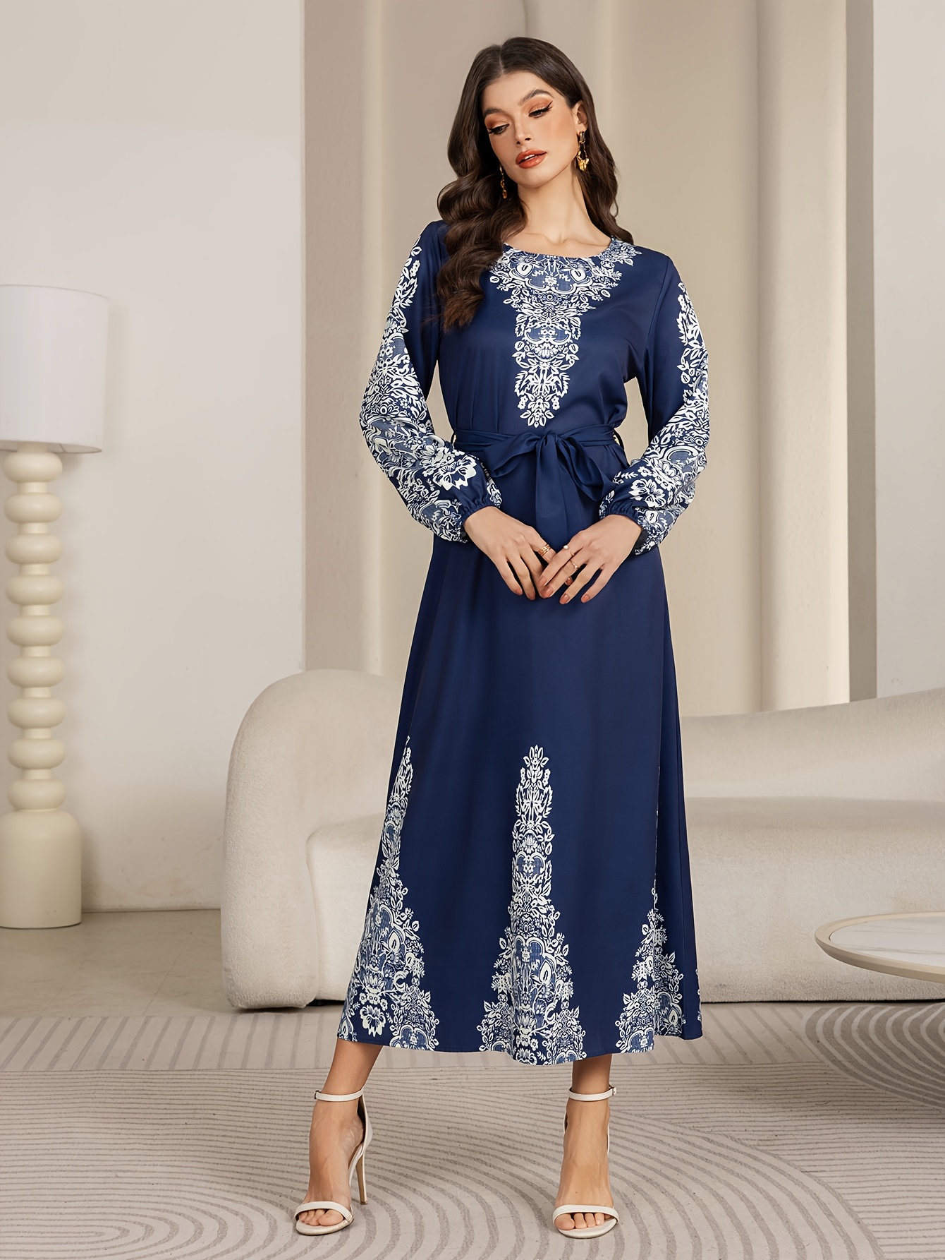 white christmas dresses Arabian Casual Maxi Dress