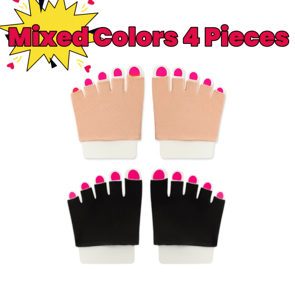 TEMU 4pcs Women's Skin-colored Half-toe Forefoot Pads, Invisible Insole For Summer, Suitable For Sandals, Flats And High Heels, Anti-friction