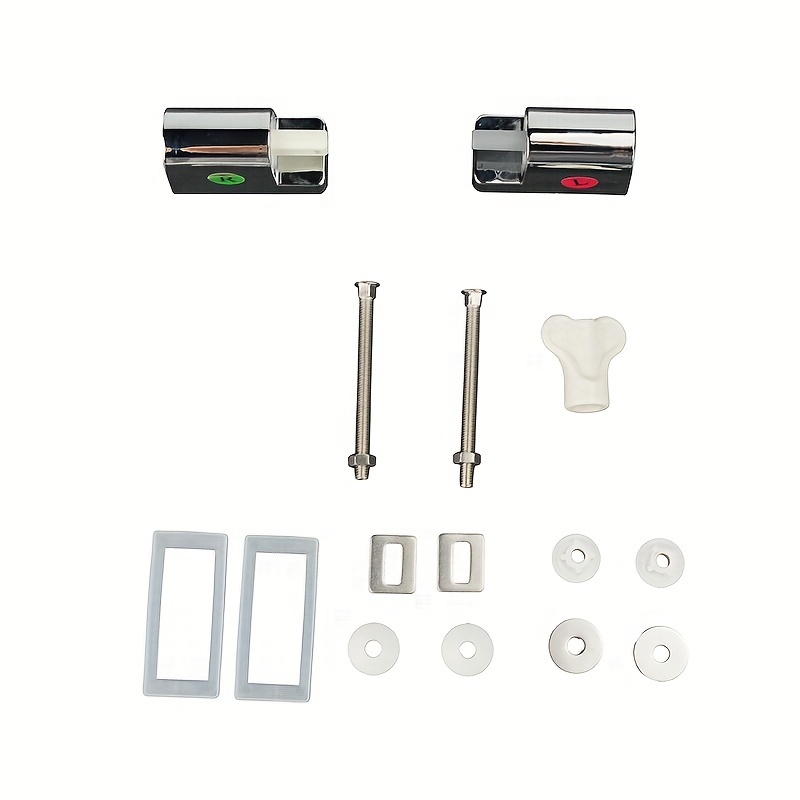 TEMU 1set Toilet Seat Soft Close Hinges Set, Noiseless Replacement Parts, Plastic Material For Bathroom Accessory